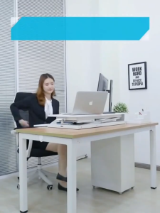 Standing Desk Height Adjustable 32 Family Desk with Keyboard Tray Folding Desk Lift Desk Black White