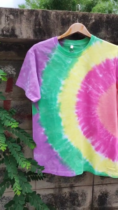 เสื้อมัดย้อม เด็ก-ผู้ใหญ่ cotton100% สายรุ้ง สวย สีไม่ตก มีทุกขนาดทั้งเด็ก ผู้ใหญ่ ชาย หญิงทีม ครอบครัว คู่รัก พร้อมใส่ไม่ต้องซัก