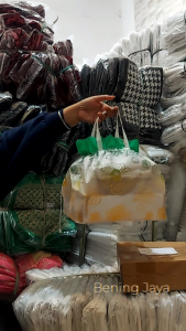 Tas Hajatan Goodie Bag Serut 22 Bunga Kenanga Hijau