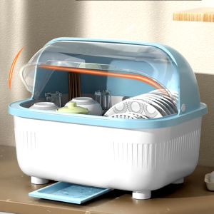 ที่คว่ำจาน ที่คว่ำขวดนม ที่คว่ำจานมีฝาปิด วัสดุพลาสติกเกรดดี กันฝุ่นละออง กันแมลง ทรงโค้งมน ชั้นวางแก้ว สามารถเก็บแก้วน้ำ กันฝุ่นละออง กันแมลง