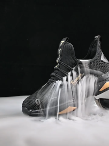 【Ready Stock】Men Safety Shoes Steel Toe Anti-puncture  Lightweight Breathable Safety Boots in black