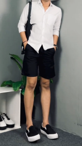 Kemeja GIORA Kasual Reguler Putih Polos Lengan Panjang Pria Baju Atasan Kerja Basic Formal Kerja