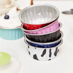 10pcs Circular round aluminum foil box 125MI cake egg custard and snow sweet pastry aluminum foil box