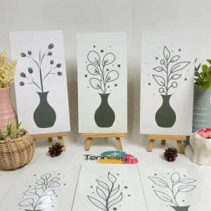 TENNESY HIASAN DINDING BUNGA VAS FLOWER POT SOFT GREEN 15x30CM WALL DECOR PAJANGAN KAYU POSTER DEKORASI DINDING KAMAR RUMAH