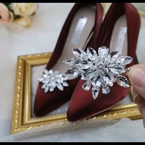 【PROMOSI RAYA VIRAL】Lady Shoe Clip High Heel Charm Buckle Shiny Decorative Women Bride Wedding Manik Kasut Nikah Kahwin