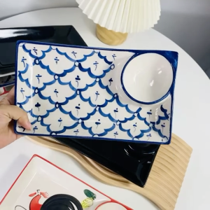 jumbo size! จานตราไก่ จานออเดิร์ฟ มีช่องใส่น้ำจิ้ม ไซส์ใหญ่กว่าเดิม!