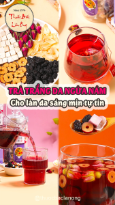 5-10 Set trà hoa hỗ trợ trắng da set trà thảo mộc gồm (Táo đỏ bạch linh dâu tằm hoa hồng bách hợp)