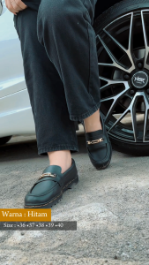 SEPARU WANITA KERJA SLIP ON LOFERS D01 KULIT