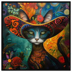 Tranh mèo quý tộc trừu tượng đẹp tranh treo tường dán tường trang trí phòng khách phòng ngủnội thất. CGI-668