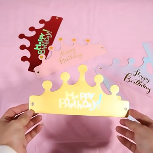 BabyShop-C790 Topi Anak Ulang Tahun Kertas Bentuk Mahkota / Crown Happy Birthday Party Hat Topi Kertas HBD Dekorasi Pesta