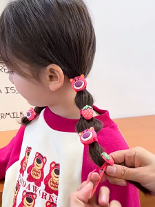 Ikat Rambut Anak Perempuan Motif Beruang Lotso Strawberry Karet Elastis Lucu Kunciran Set isi 10 Fashion Korea Import Aksesoris Rambut