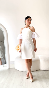 Dress Scuba Organza Emmeli/Dress Wanita/ Murah