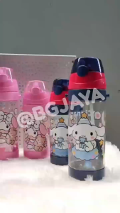 450ML/550ML Kids Cartoon Water Bottle Straw Drinking Bottle BPA Free Botol Air Kanak (BGJAYA)