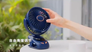 KONKA 15000mAh mini portable fan rechargeable USB digital display fan low noise mini clip fan portable stroller fan with night light 90° rotation clip fan mini fan