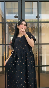 DRESS JUMBO WANITA TERBARU MOTIF LOVE BAHAN TEBAL DAN ADEM