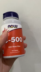 Now Foods Vitamin C Vit C 500 mg C-500 With Rose Hips BPOM 100 Tablets
