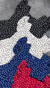 Jimmedy.id - 49 Dress Anak Perempuan Motif Hati / Heart Pattern Bahan Woolpeach Usia 3-7 Tahun
