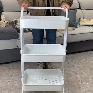 3/4/ Layer Trolley Cart Organizer Shelf Storage Rack with Wheels kitchen bathroom Utility Trolley Cart Organizer