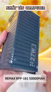 Pin dự phòng siêu nhanh 50000mah REMAX RPP-161 Container sạc cùng lúc 5 máy typec IN OUT sạc iphone 15 - hỗ trợ QC 22.5W và PD 27W (2 màu) Nhat Tin Authorised Store