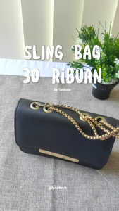Evelyn Sling Bag Korean Style Wanita Simple Kotak Shoulder Bag Tas Selempang