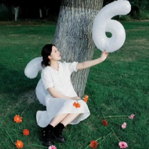 SHUAIAN Balon Foil Angka Besar 32 inch Warna Putih Number Foil Balloon Large White Jumbo