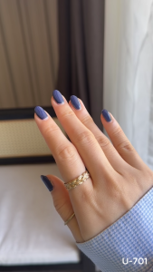 สีทาเล็บกึ่งเจล สีเล็บ U-DELI U-701 ยาทาเล็บ สีกากเพชร Classic Blue Vegan Nail Polish สีน้ำเงิน สีเล็บกลิตเตอร์ ไม่อบ Pigmetแน่น สีสวย  ไร้กลิ่นฉุน