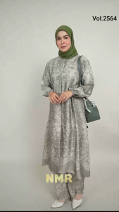 NMR Setelan Celana Tunik Armn Silk Vol 2564-5
