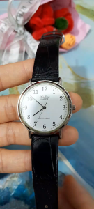 Đồng hồ nữ falcon (Q&Q) dây da size: 35mm second hand si nhật đã qua sử dụng