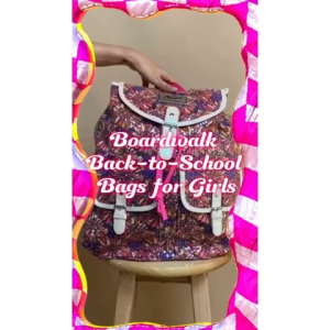 Boardwalk Hekate School Girls Backpack with Glitter Floral Designs