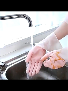 IDEKU Sepasang Sarung Tangan Karet Tebal Cuci Piring Mobil Berkebun Latex Rubber - Sarung Tangan Karet Lateks Serbaguna Sarung Tangan Cuci Karet