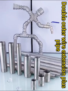 304 Stainless Steel Extension Double Ended External Wire Direct Thread Processing Customization Water Pipe