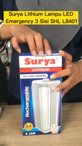 Surya Lampu Emergency Petromak 3 Sisi SHL L8401 Frosted SMD 84 LED Light Led Rechargeable