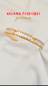 Gelang Xuping GL 159: Gelang Bangle Mewah Permata Simple Lapis Emas