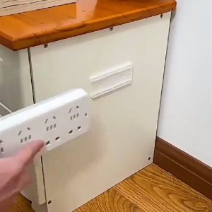Self-Adhesive Power Strip Holder with Cable Organizer Wall Mount Punch-free Plug holder