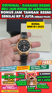 JAM BONIA ORIGINAL - BONIA BNR181-2533 - ROSSO - Women CT - Stainless Steel - Hitam - JAMDUNIA / JAM DUNIA JD18 # JAM TANGAN WANITA JAM WANITA JAM ANTI AIR $ JAM TANGAN BONIA BNR181 2533 BONIA BNR 181 2533 BONIA BNR1812533