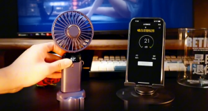 BabyShop-C1135 Kipas Angin Lipat Mini 5-Speed Wind Led Display dengan Aromaterapi USB 10000mAh Kipas