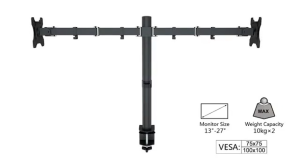 Bracket TV Multi-Direction Dual Arms Monitor Stand Laptop Stand With Tray (10kg/17 inch -27 inch)