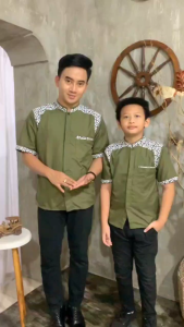 Busana Couple Muslim Koko Dewasa dan Anak Cowok Terbaru Kombinasi Bahan Katun Adem