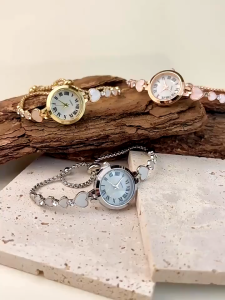 Jam Tangan Wanita Tali Rantai Serut Simple Elegant Jam Analog Fashion Korea Model Bulat/jam tangan wanita model terbaru/jam tangan model gelang serut/jam tangan fashion wanita cx03