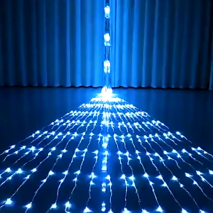 Bộ Đèn Led Trang Trí Thả Mành Kiểu Mưa Rơi Thác Nước 10 Sợi kích thước ngang 3m cao 3m đủ màu