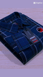 FZLf21- Kemeja Flanel Pria Wanita Lengan Panjang Premium Motif Kotak Catur Cream size M L XL