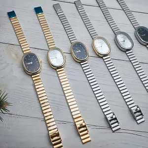Elegant Retro Oval Watch with Stainless Steel Strap for Women - Delicate Minimalist Style Wristwatch for Students