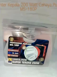 Senter Kepala Led Headlamp 200W Mitsuyama MS-180: Cahaya Putih Waterproof Super Terang