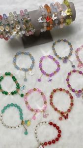 Alobeauty - Gelang Manik Kristal Glass Beads Bracelet Aksesoris Remaja Pelajar Wanita Kekinian Korean Cute Style