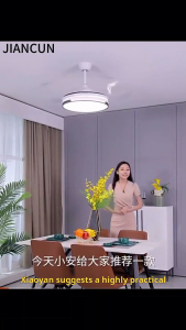 hidden Nordic ceiling light living room dining room bedroom household simple and modern LED fan ceiling light translation  Fan light hidden Nordic ceili