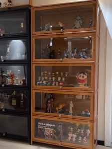 T-Y(COD) ตู้โชว์กระจก ตู้โชว์โมเดล และตู้เก็บของอเนกประสงค์ ประหยัดพื้นที่ ตู้โชว์สินค้าทำจากไม้ไผ่ธรรมชาติ ทนทาน สะสมได้ กันฝุ่น และกันความชื้น