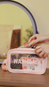 Tas Kosmetik Washbag Travel Pouch Make Up Organizer Transparan Waterproof Kecil Portable Wash Bag