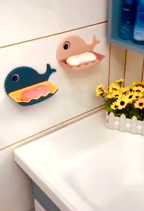 Tempat Sabun Batang Serbaguna Model Ikan Paus Rak Kamar Mandi Tempel