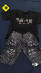 BIG SALE FASHION BAJU SETELAN ANAK ENJOY PARTY CAT