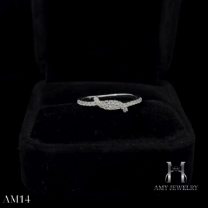 Nhẫn nữ bạc 925 công nghệ xi độc quyền NanoShield xi bạch kim đính đá CZ AM14- Tặng nước rửa cao cấp